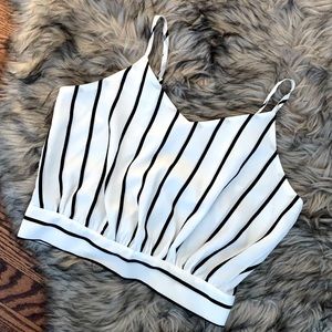 SOLD - Striped Tie Back Crop Top
